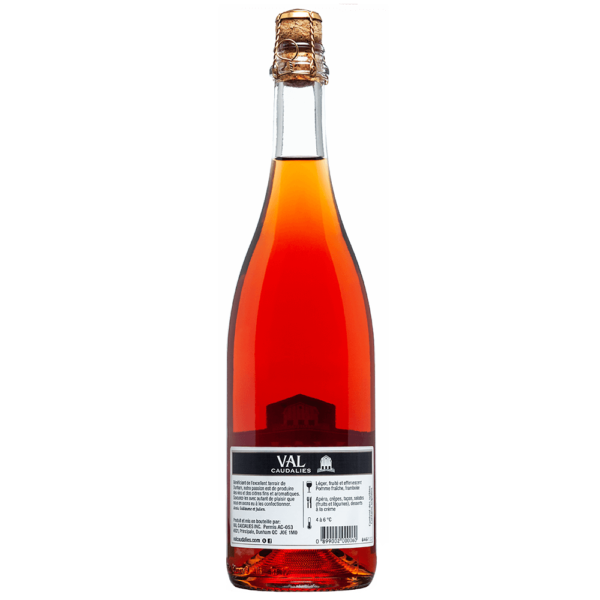 Cidre pétillant rosé à la framboise Val Caudalies Derrière