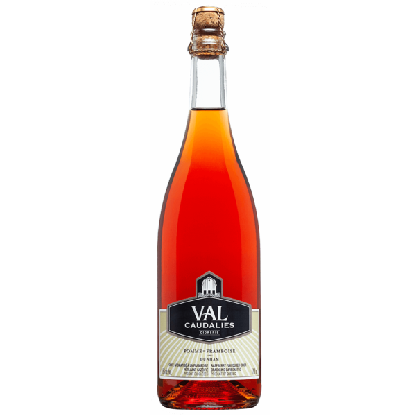 Cidre pétillant rosé à la framboise Val Caudalies Devant
